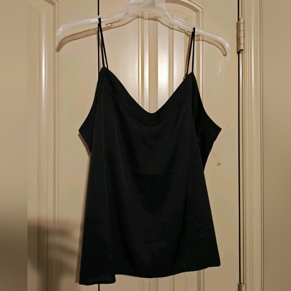 NWT Women's 41 hawthorne Black Silky Satin Cami top xl